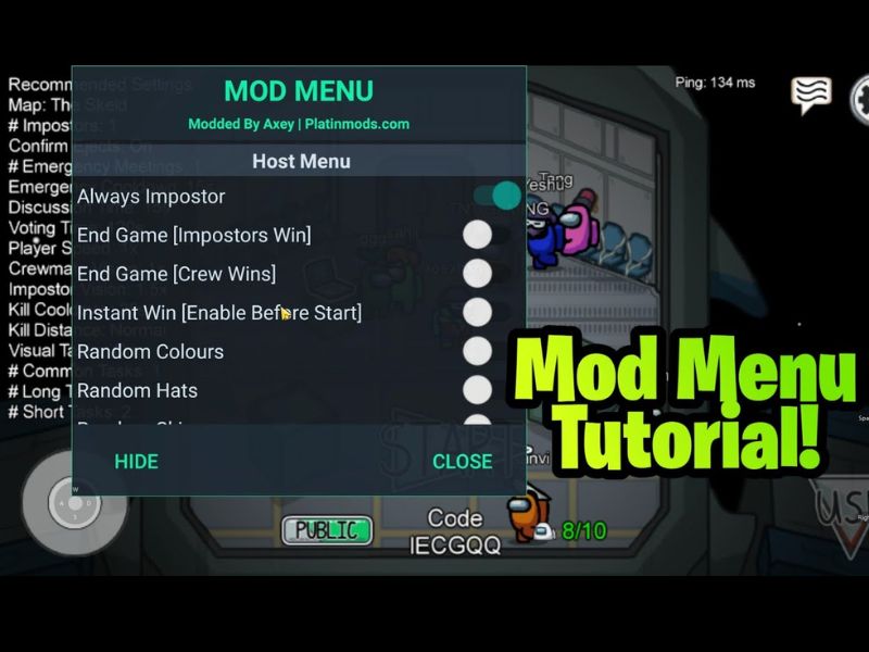Tính Năng MOD Menu Của Hack Among Us