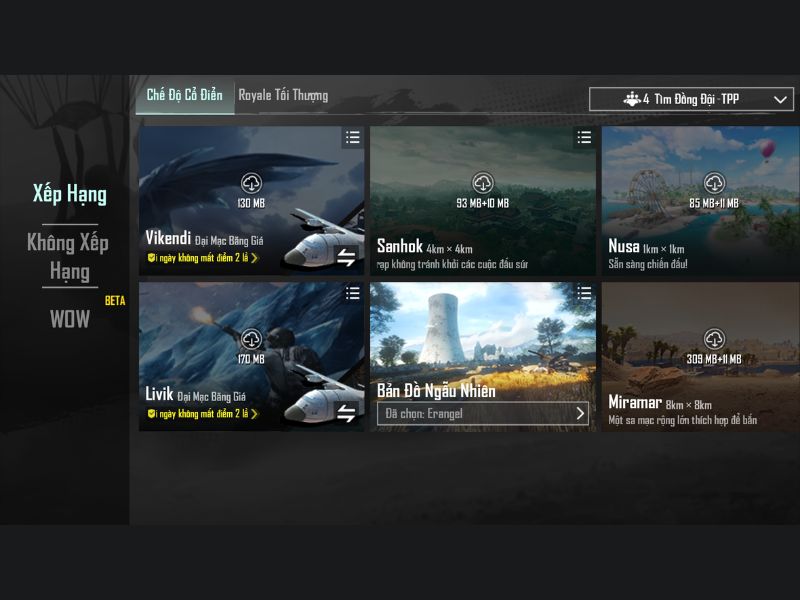 Pubg Mobile Đa dạng bản đồ 