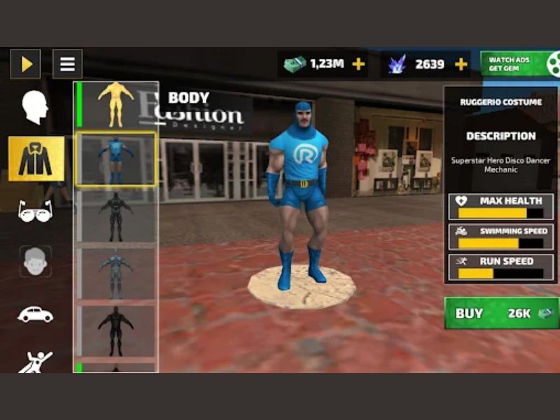 Rope Hero Tùy chỉnh siêu anh hùng của mình